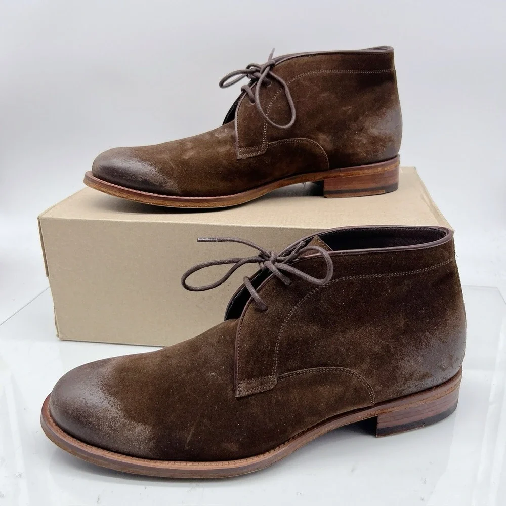 Magnanni Men's Mundo Chukka Boots Brown Suede US 9.5